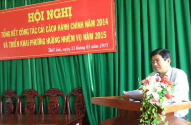 UBND Huyện Thới Lai tổ chức tổng kết công tác cải cách hành chính năm 2014 và triển khai phương hướng, nhiệm vụ năm 2015